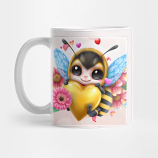 Cute Happy Valentine Baby Bee Mug